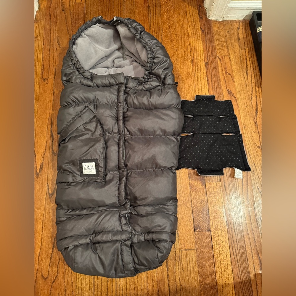 7am enfant blanket 212 evolution stroller footmuff ganoosh gray fleece